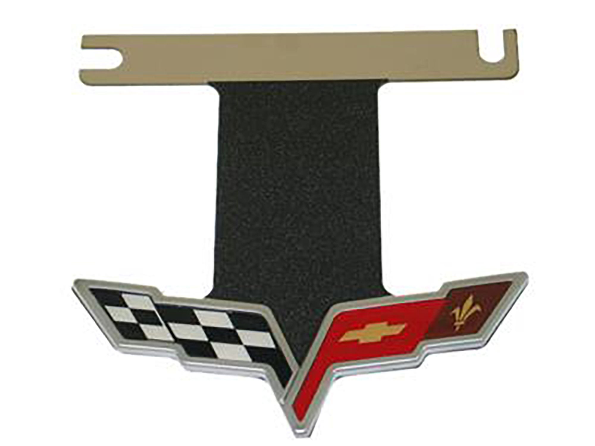 05-13 Exhaust Dress Up Plate Flag Outline Stainless Steel