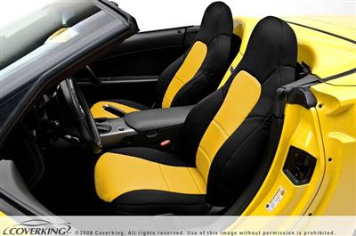 05-13 Seat Slip Covers - Wet Suit / Neoprene Black With Yellow Insert - Set Of 2