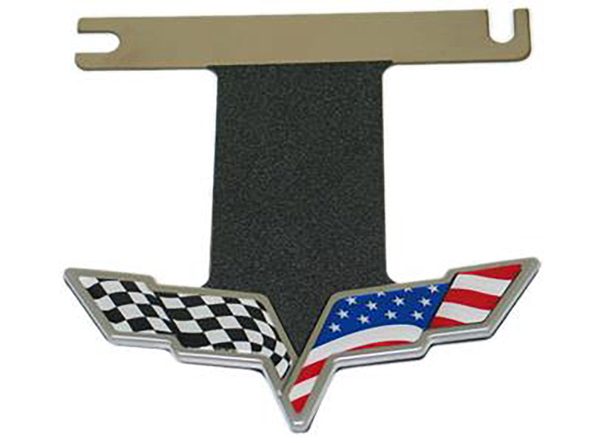 05-13 Exhaust Dress Up Plate - American Flag Outline - Stainless Steel