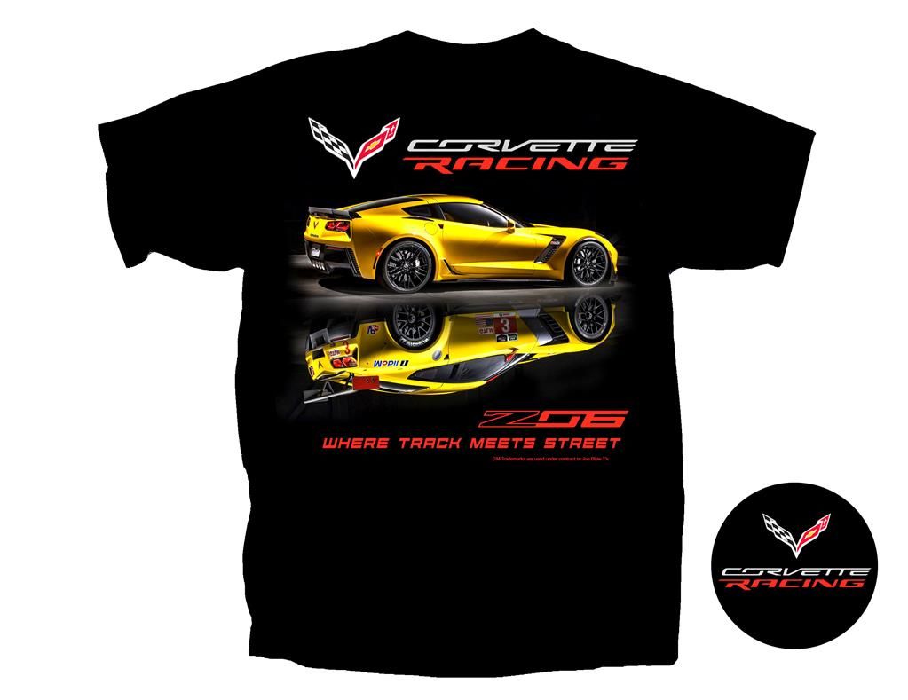 T-Shirt Corvette C7 Z06 And Corvette Racing Where Track Meets Street Black