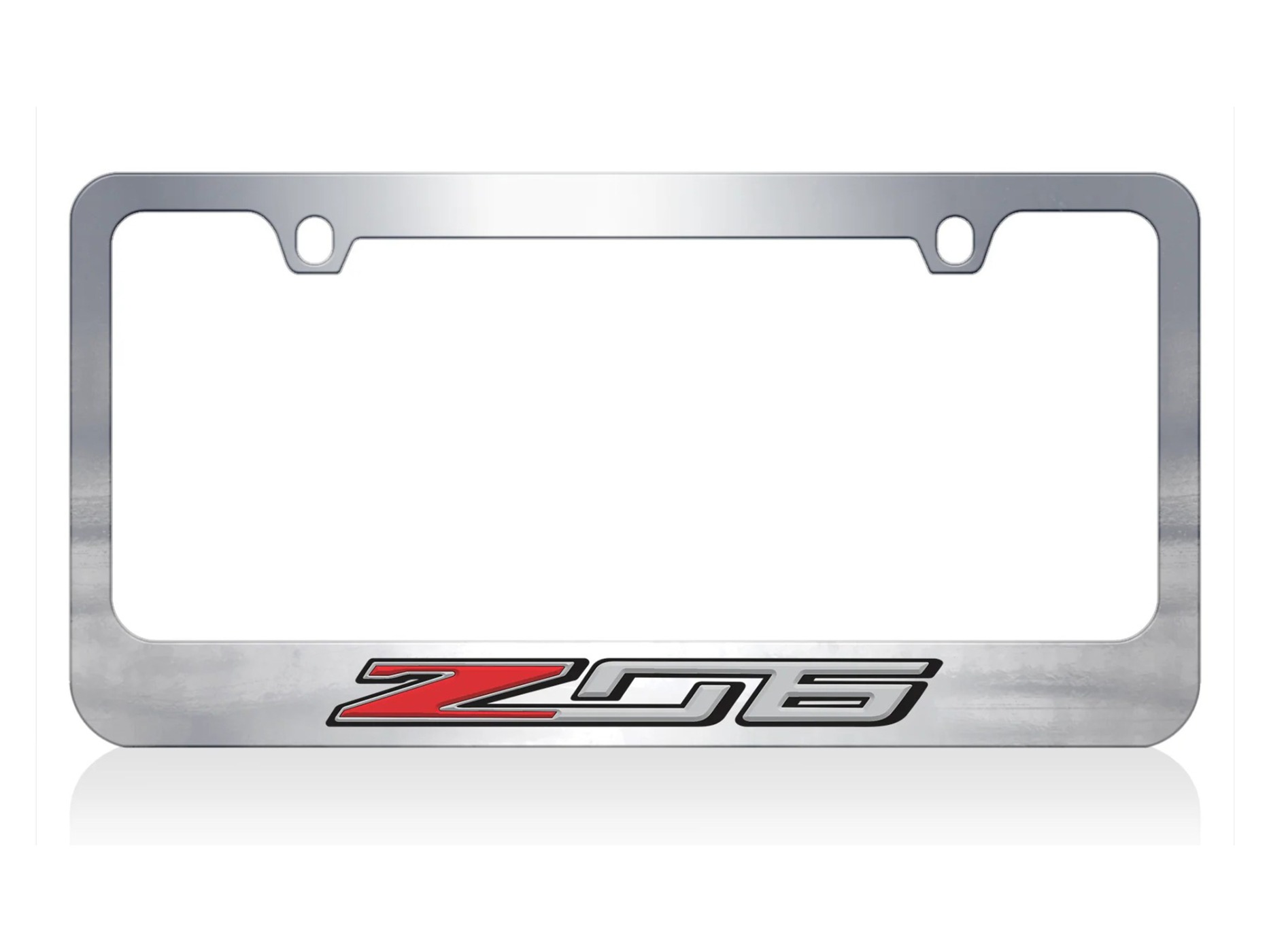 15-19 Chrome License Plate Frame w/Z06 Emblem