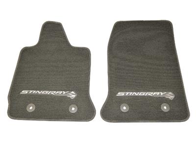 2014-2019 Black Floor Mats Embroidered Stingray Logo (ND) *Use 137112*