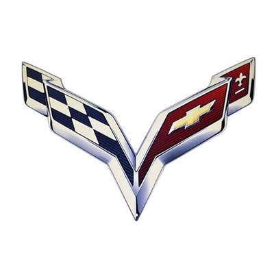 Metal Sign - C7 Corvette Emblem - 24" X 16" - Photo Steel