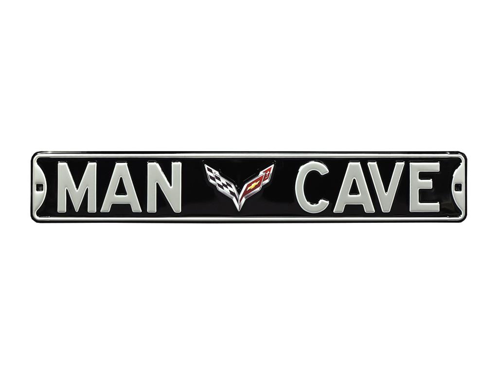 Man Cave Black Street Sign - C7 Logo