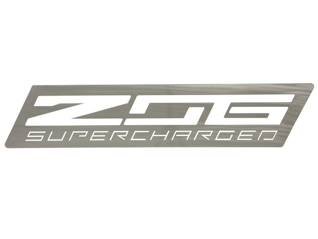C7 Z06 Emblem Brushed Metal Wall Hanging by CarArtWork