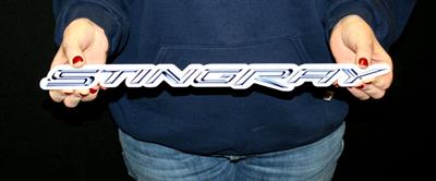 Metal Sign - C7 Stingray Script - 18" X 1" - Photo Steel