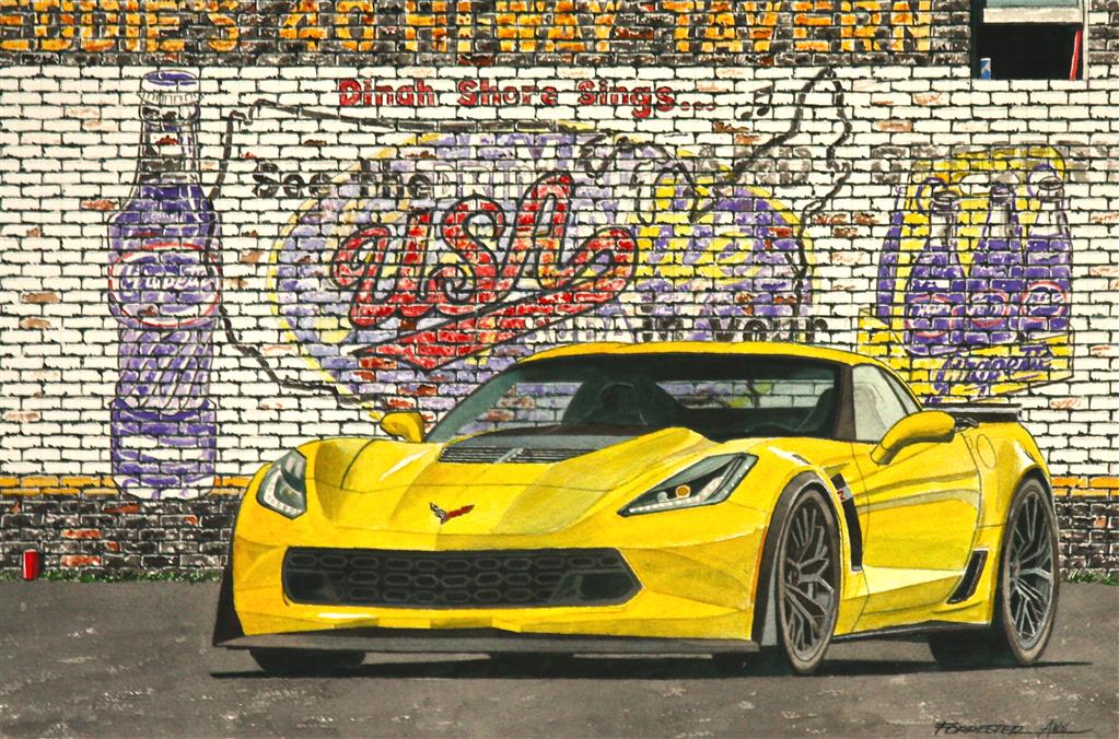 Living On The Edge C7 Yellow Z06 11" x 17" Print By Dana Forrester