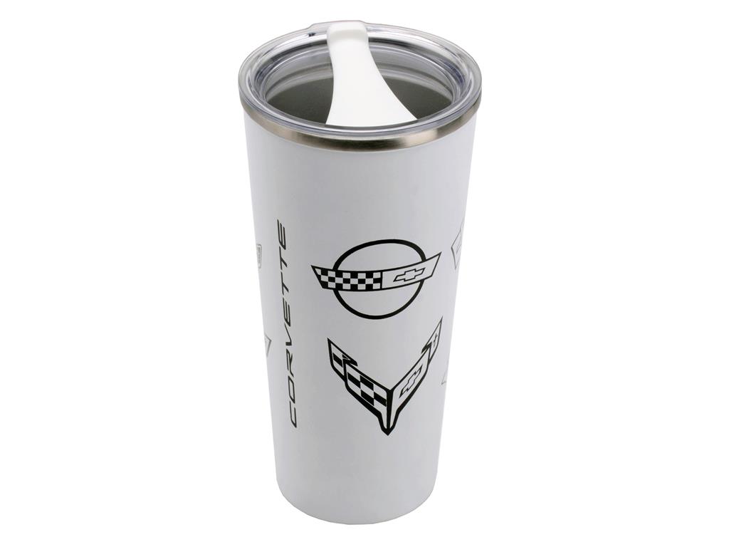 White Corvette Generations Stainless Steel Tumbler