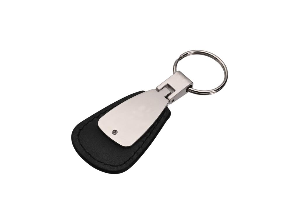 Tear Drop Black Leather Key Ring with C7 Logo