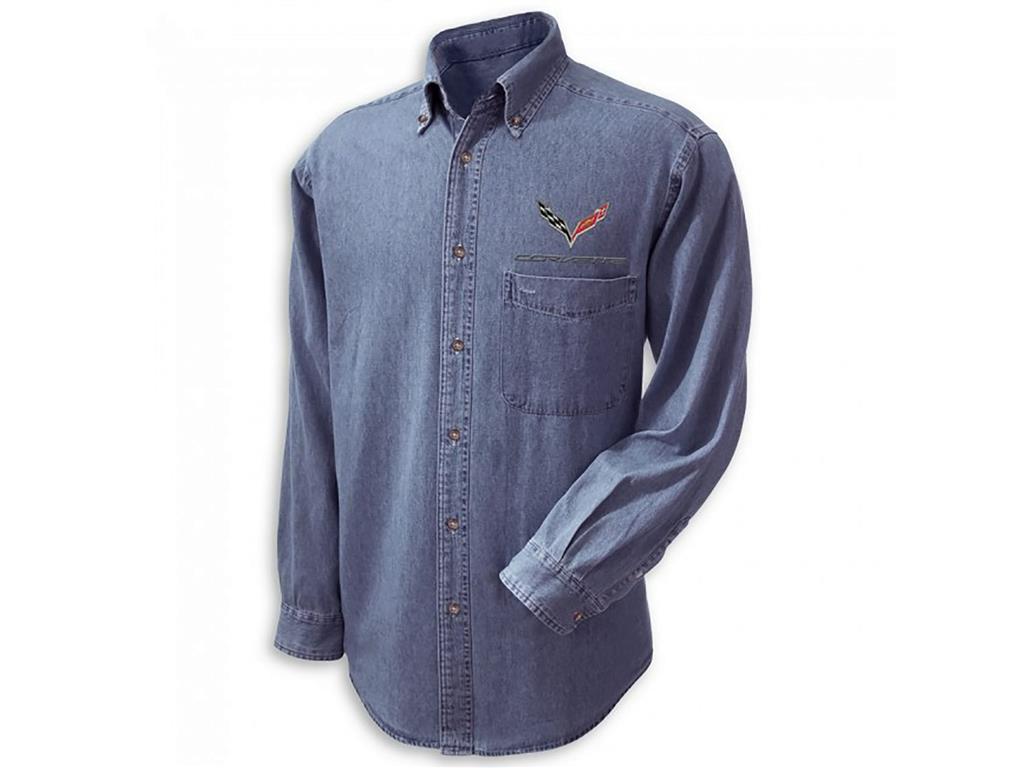 C7 Corvette Mens Denim Shirt *Specify Size*