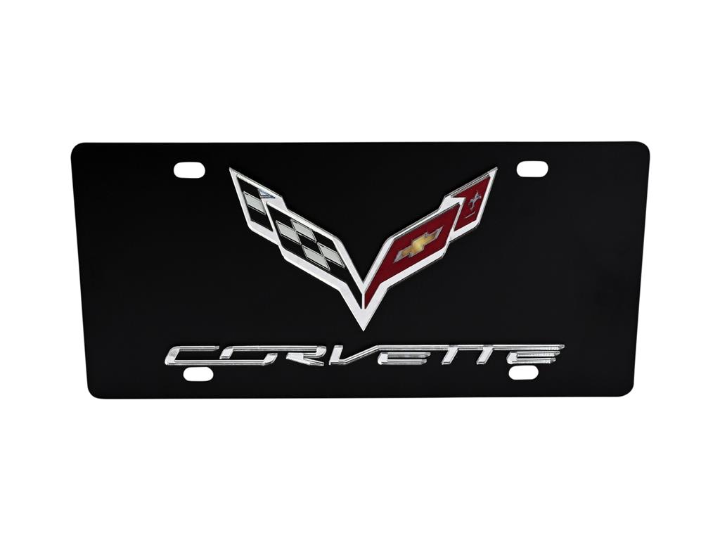 2014-2019 C7 Carbon Steel with Acrylic Emblem License Plate