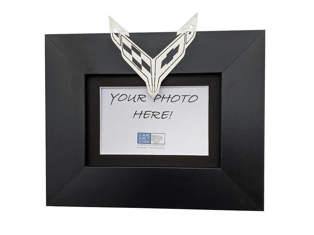 2020-2024 Corvette CarArtWork Blackwood Picture Frame With C8 Emblem