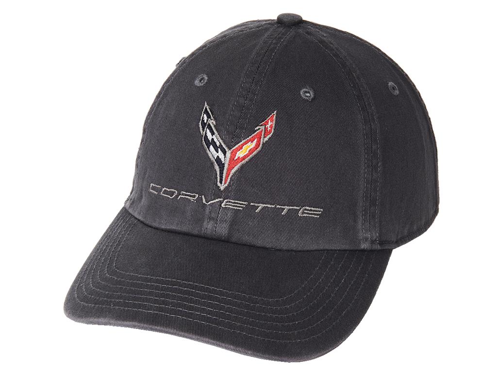 Hat C8 Corvette Washed Charcoal "Discontinued Use 108981"