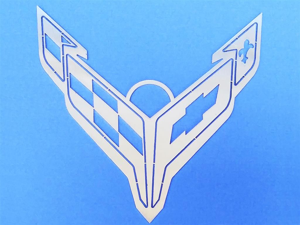 C8 Brushed Metal Ornament by CarArtWork