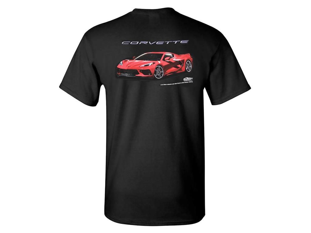 C8 Corvette Black T-Shirt w/ Red Coupe