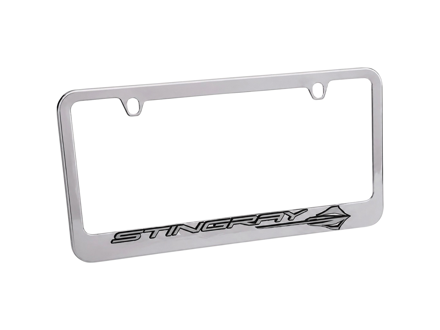 C8 Stingray Chrome License Plate Frame / Bezel Silver 3D Logo