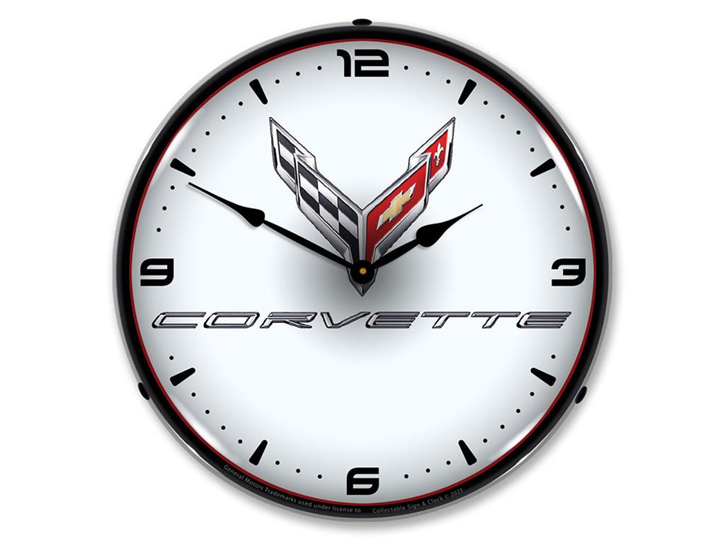 C8 Corvette Backlit Lighted Clock