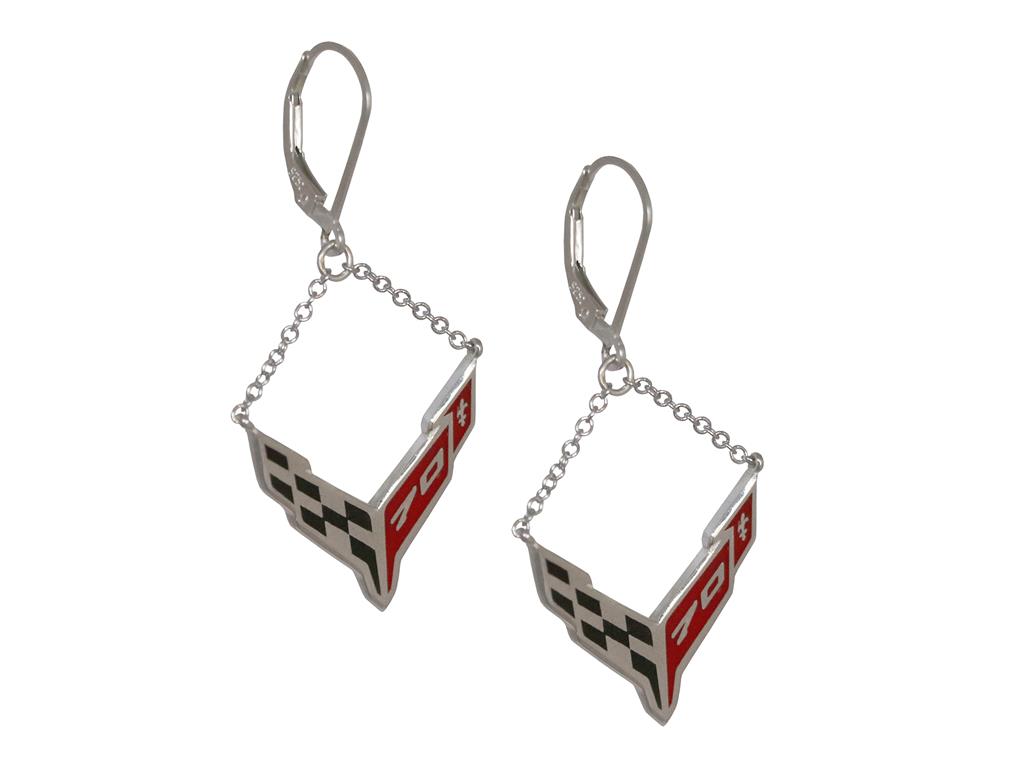 70th Anniversary Sterling Silver Leverback Earrings