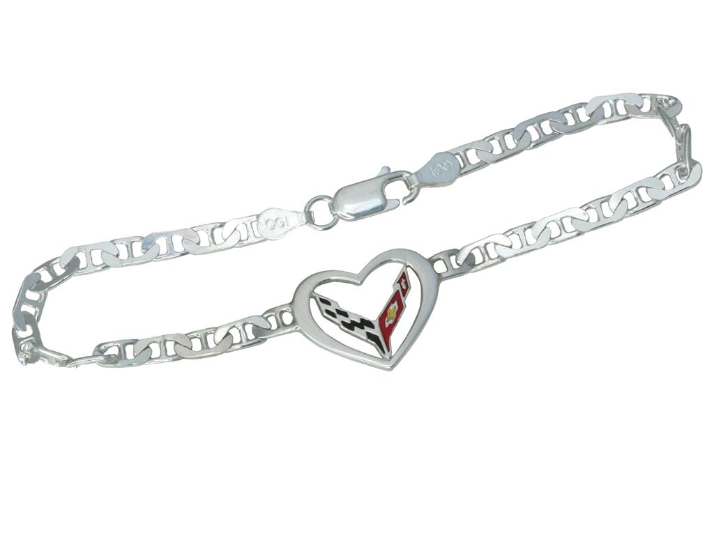 C8 Heart Braclet- Sterling Silver *Specify Size*