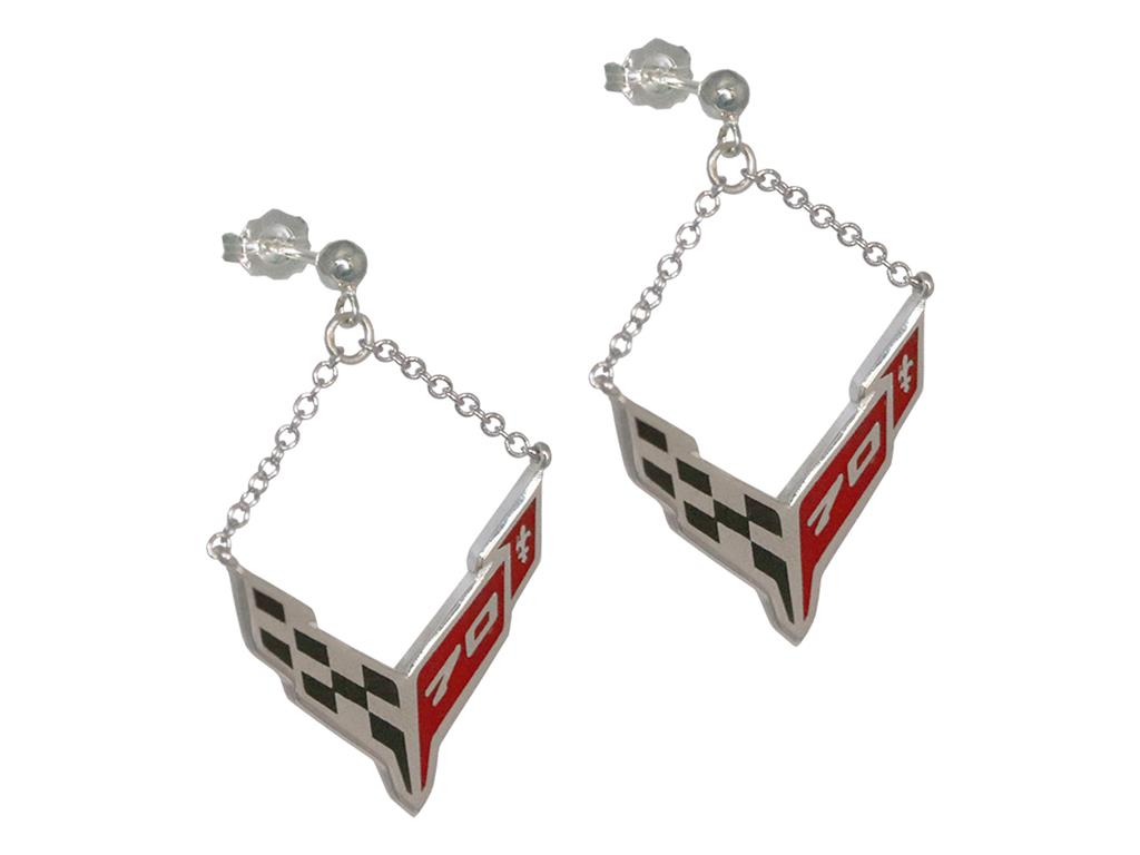 70th Anniversary Sterling Silver Post Earrings