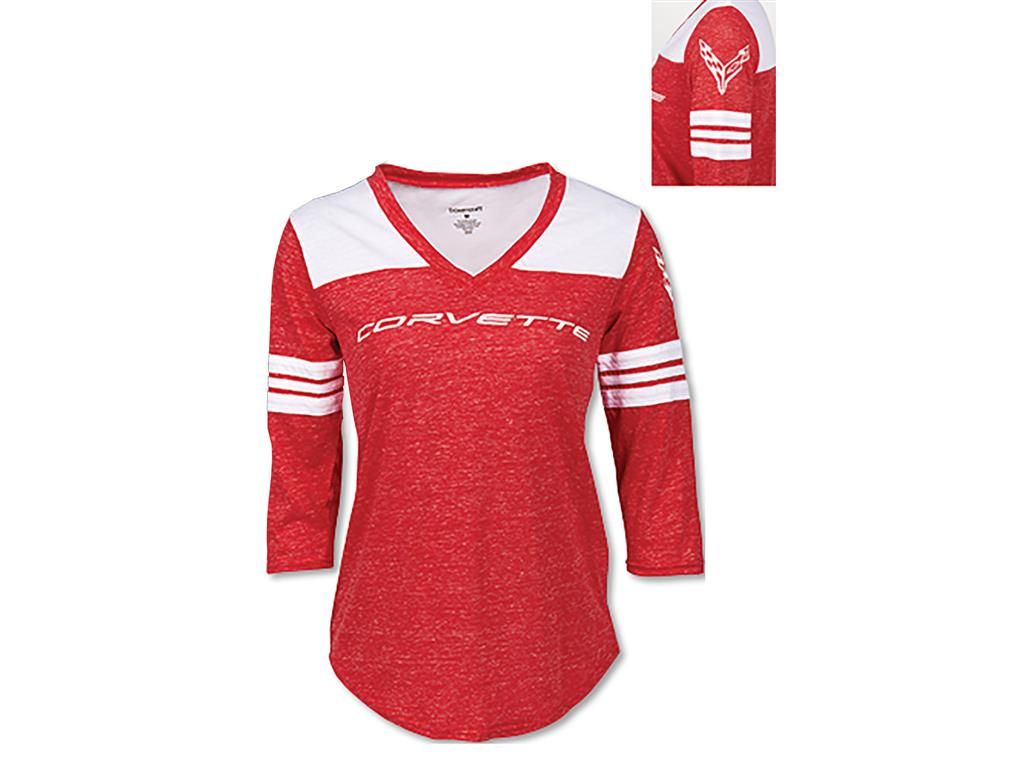 Juniors Red Corvette Script Glor Days 3/4 Tee *Clearance*