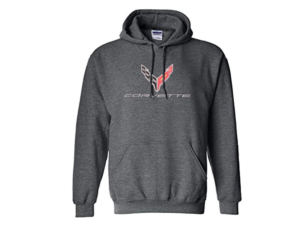 Charcoal Hoodie/Hood Sweatshirt With C8 Logo *Specify Size*