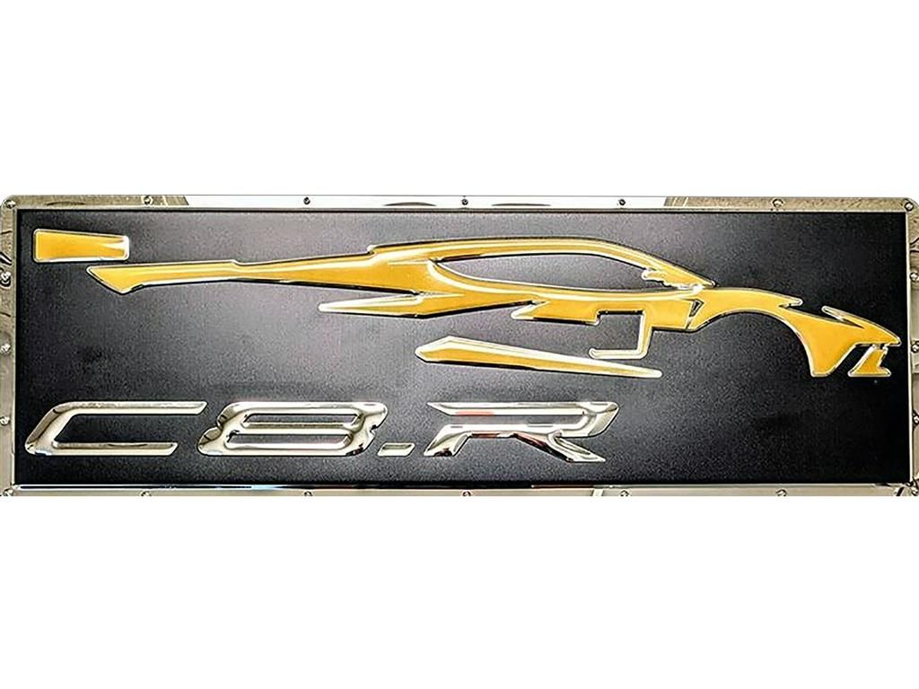 C8R Corvette Racing Emblem Chrome Domz Metal Sign
