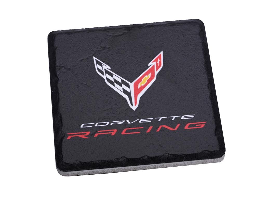 Corvette Racing Black Tile Stone Coaster