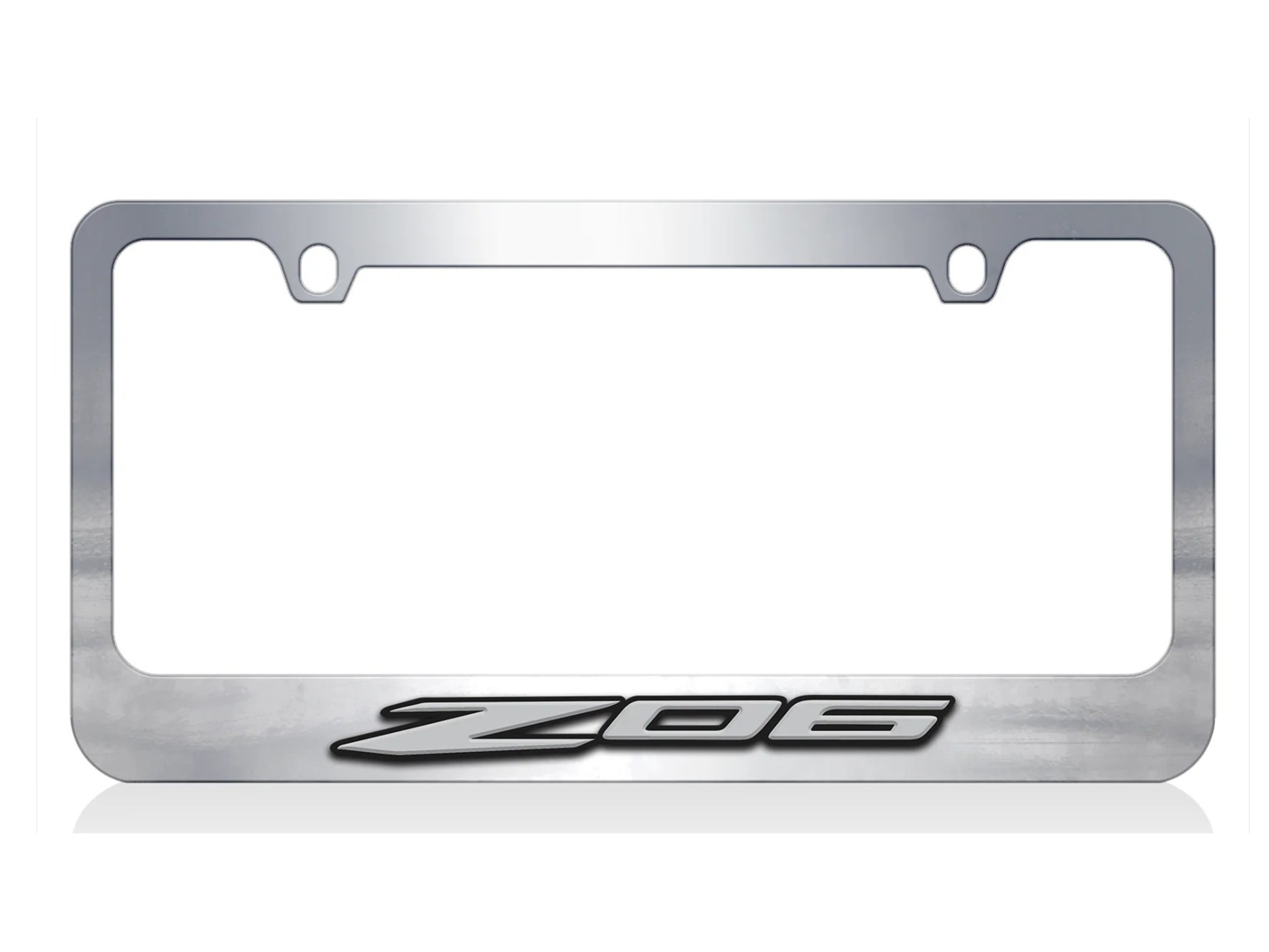 20-24 Chrome License Plate Frame w/Z06 Emblem