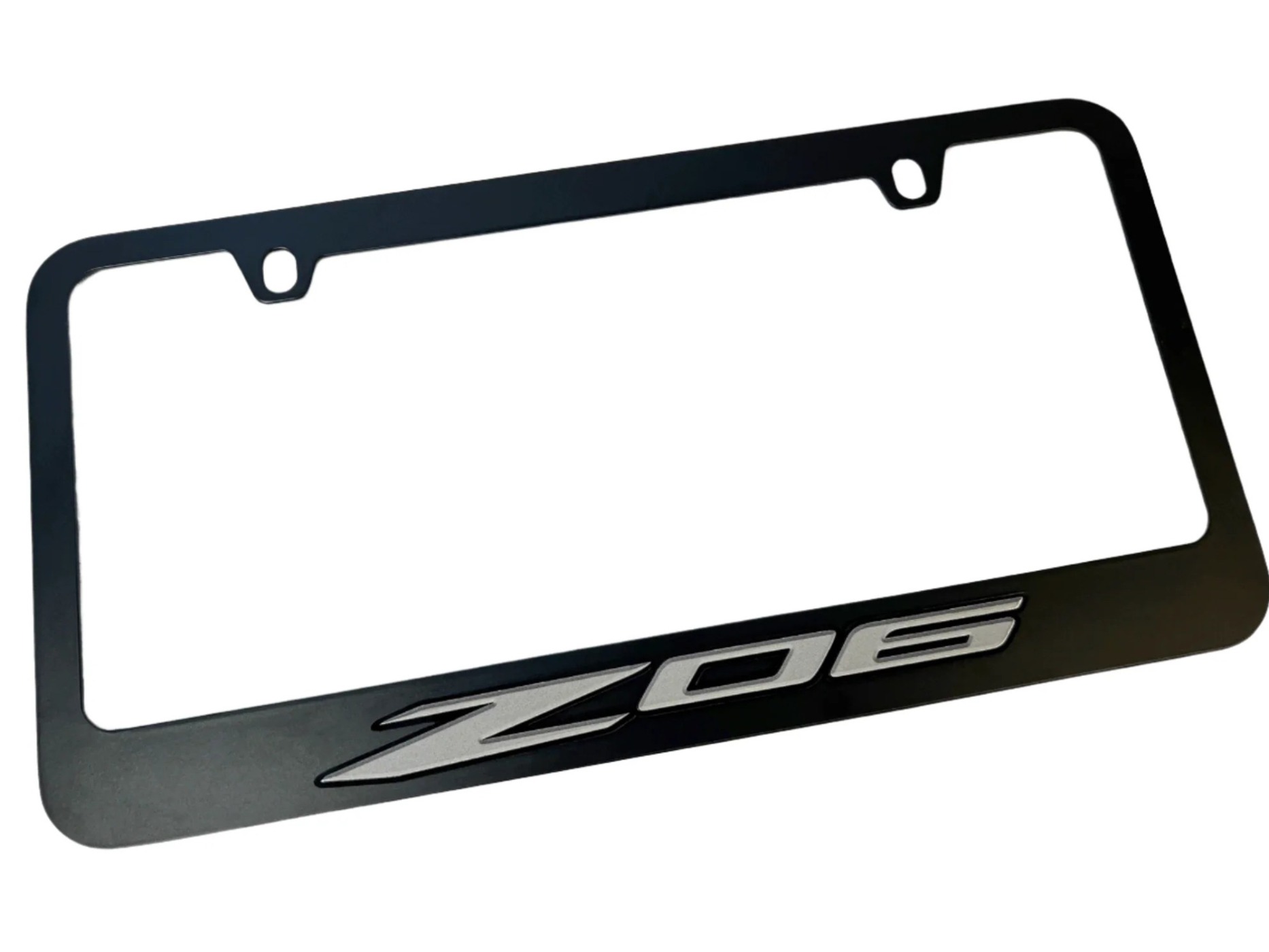 20-24 Black License Plate Frame w/Z06 Emblem