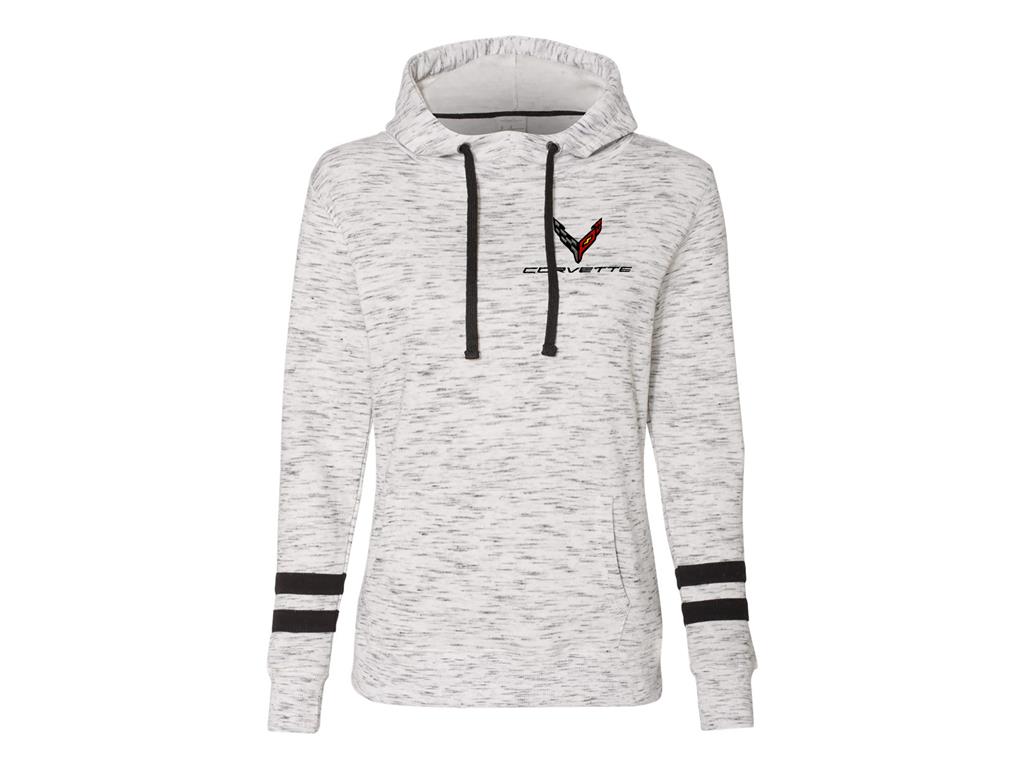Ladies Black Trim Corvette Melange Hoodie