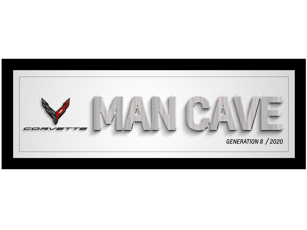 C8 Framed Man Cave Printed Canvas Sign 13" x 35"