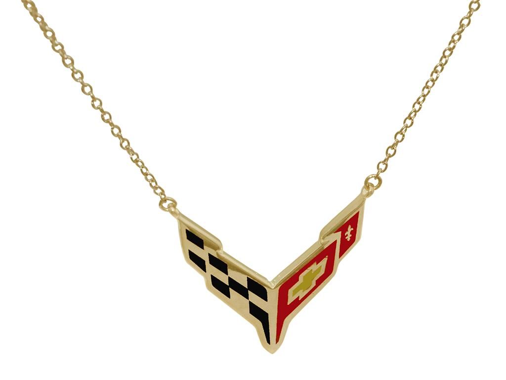 C8 Emblem 18" Necklace Sterling 14K Gold