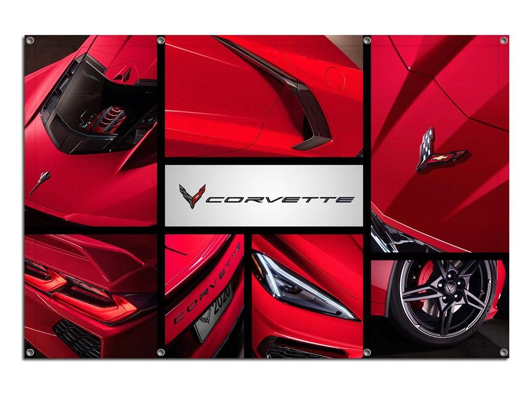 C8 Car Collage Vinyl Art Banner 68x45