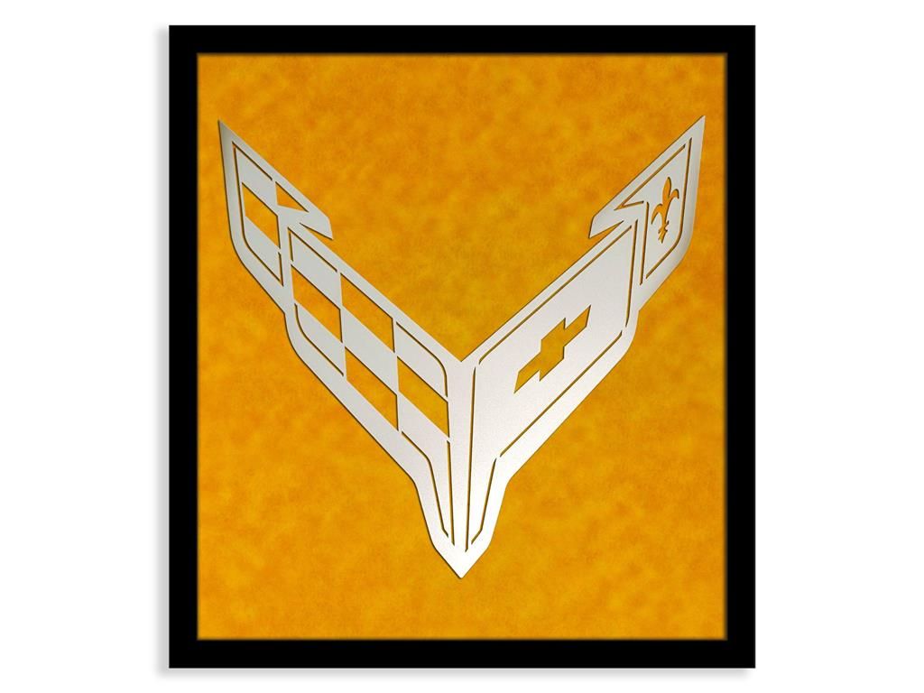 C8 Emblem Laser Cut Framed Logo on Suede Mat 23" x 25" *Specify Color*