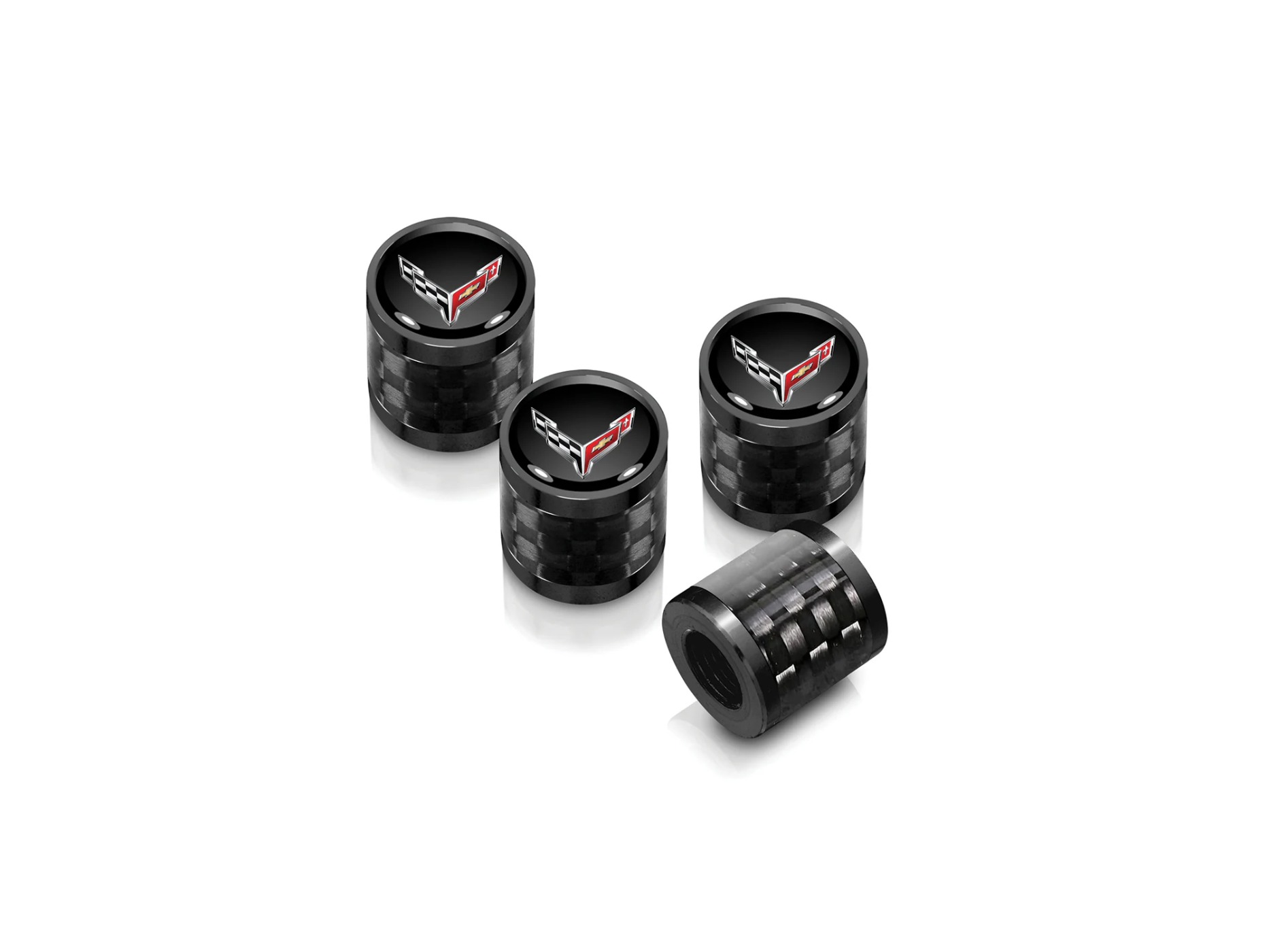 20-26 C8 Logo Carbon Fiber Valve Stem Caps