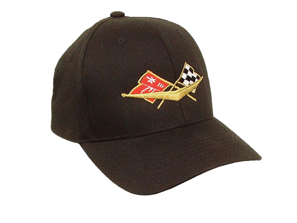 Hat - Black Flex Fit With C1 Embroidered Emblem ( L / XL ) Fits 7 3/8" To 7 5/8"