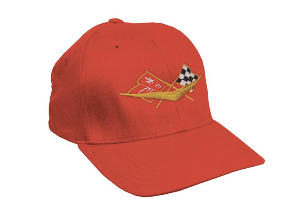Hat - Red Flex Fit With C1 Embroidered Emblem ( L / Xl ) Fits 7 3/8" To 7 5/8"