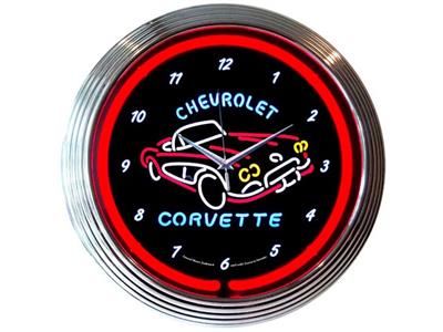C1 Chrome Ring Neon Clock