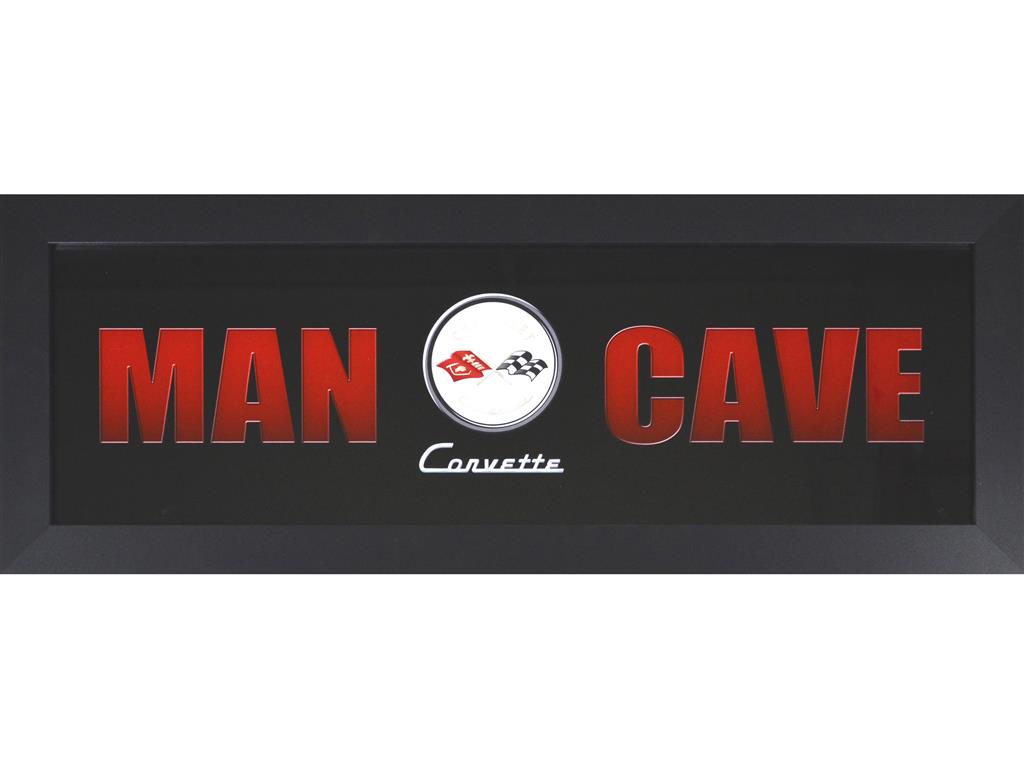 C1 Framed Man Cave Printed Canvas sign 13" x 35"