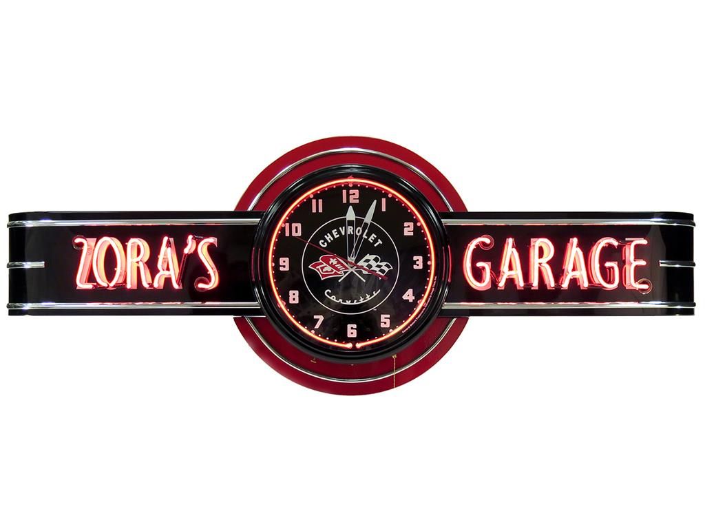 Corvette Garage Neon Clock Sign - Your Name (ND)