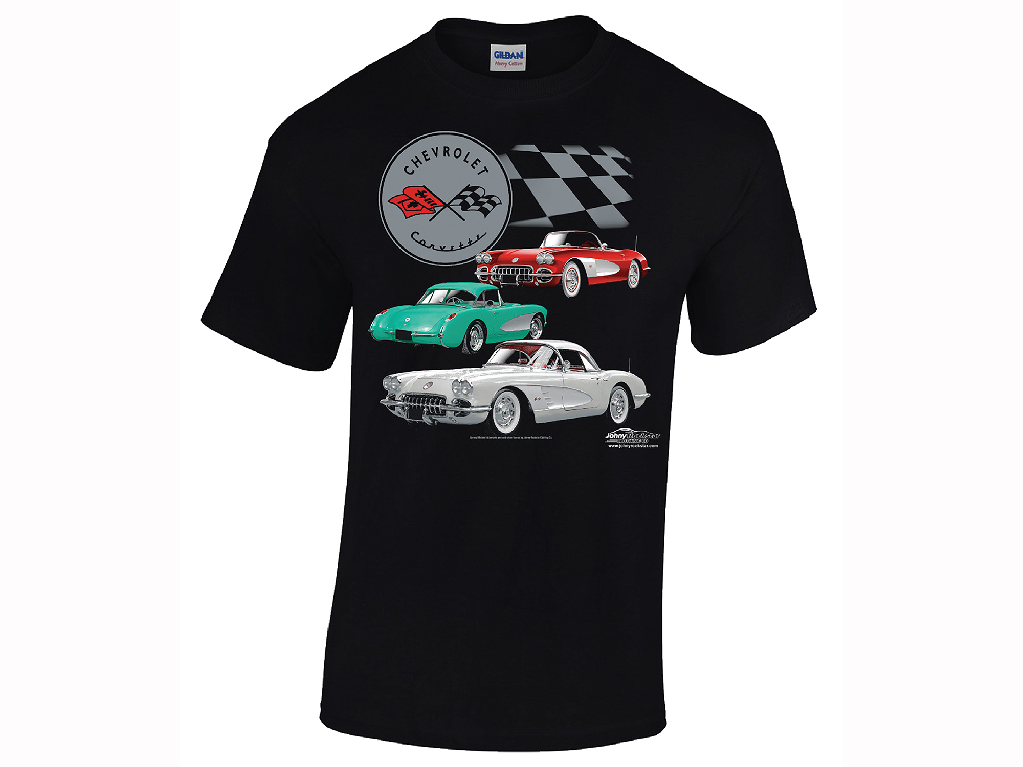 1953-1962 Black T-Shirt C1 3 Car Front Print *Specify Size*