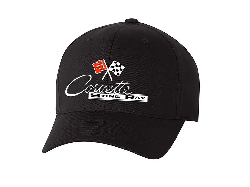 1963-1967 Black Flexfit Performance Hat Stingray Embroidered Logo