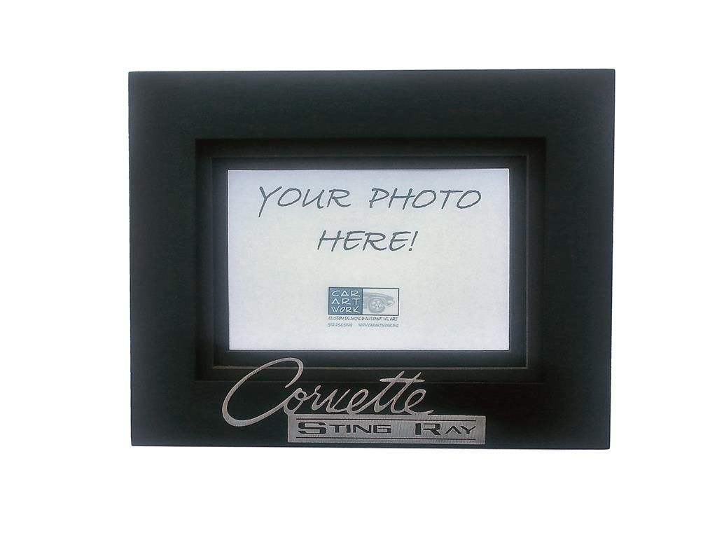 1963-1965 Corvette CarArtWork Blackwood Picture Frame Sting Ray Emblem