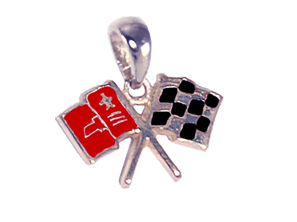 C2 Emblem Sterling Silver with Enamal Pendant