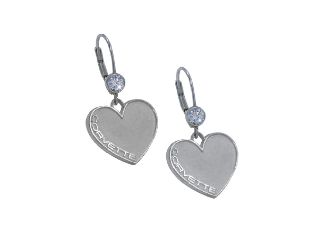 Heart Shaped Cubic Zirconia Corvette Earrings
