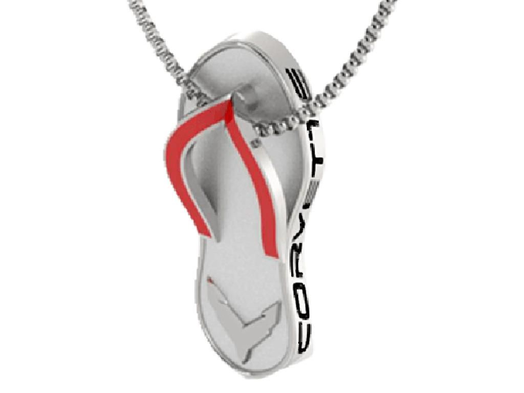 Sterling Silver Flip Flop Pendant *Specify Color* (ND)