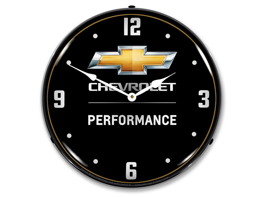 Chevrolet Performance Black Backlit Lighted Clock