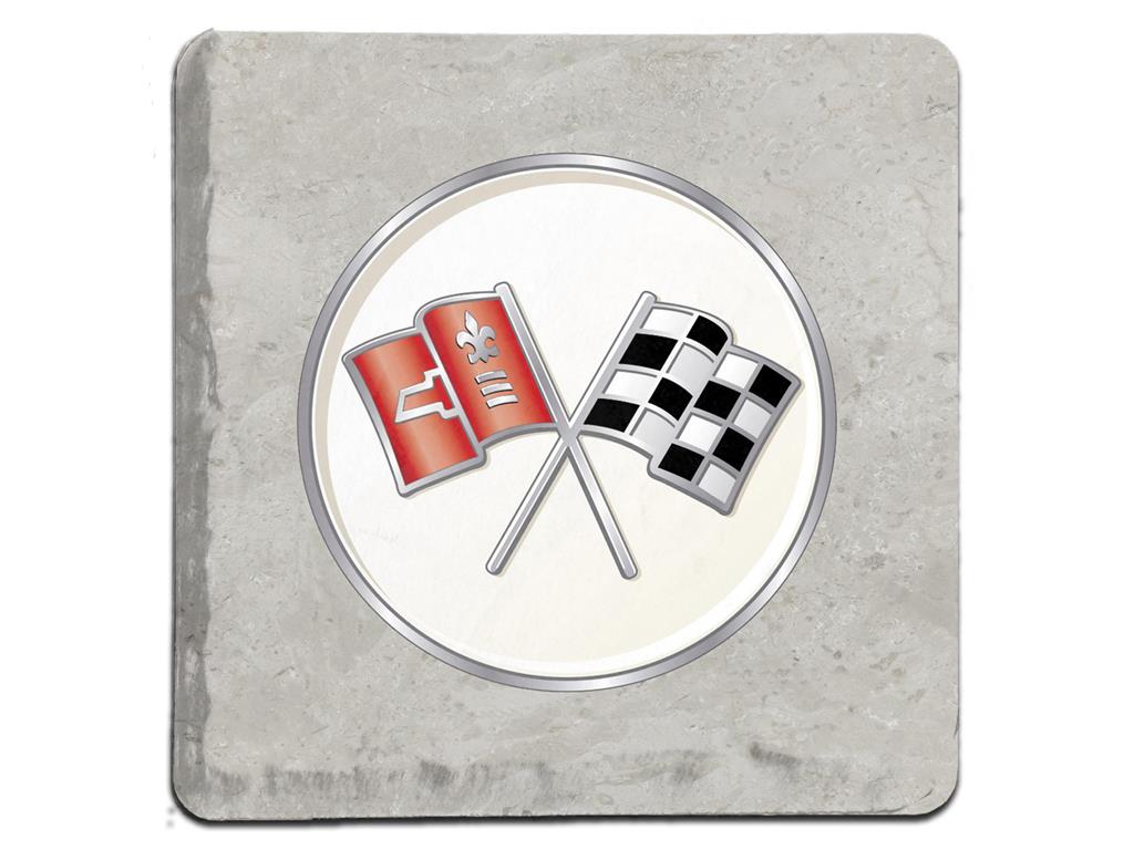 C2 Crossflags Stone Tile Coaster
