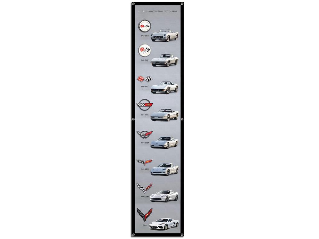 8 Generations Cars Silver Vinyl Banner 90x20